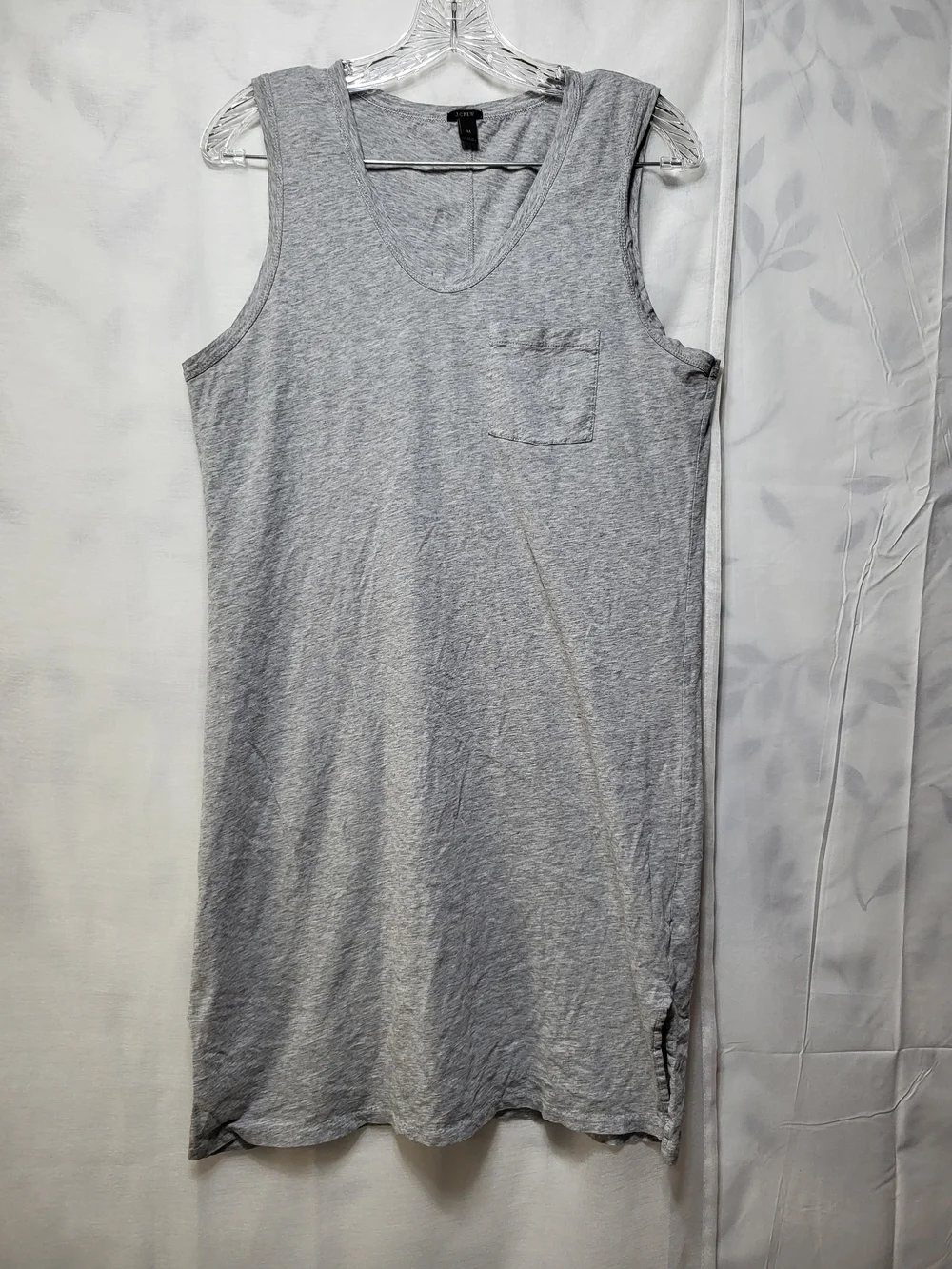 J. Crew Light Gray Sleeveless V-Neck Tee Dress